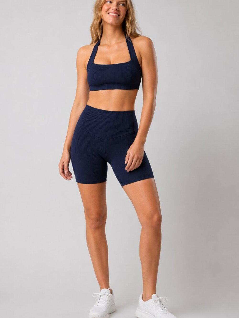 Aerie OFFLINE Ribbed High Rise 5" Biker Shorts Navy Size Medium